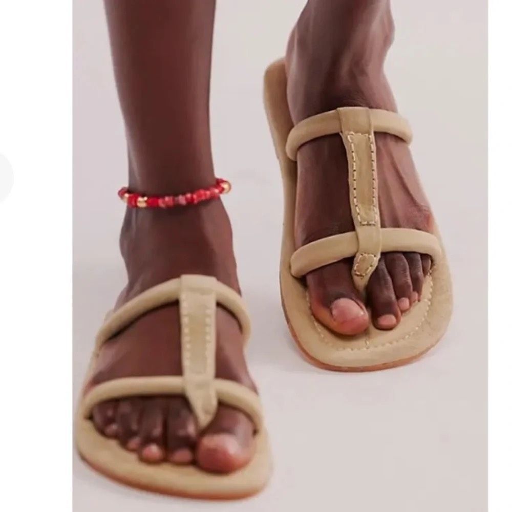 Free People Hadden Suede Stitch Thong Sandals in Clay Size 9.5